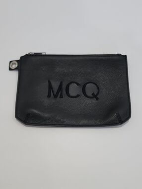 Alexander McQueen MCQ Leather Zip Wristlet Pouch